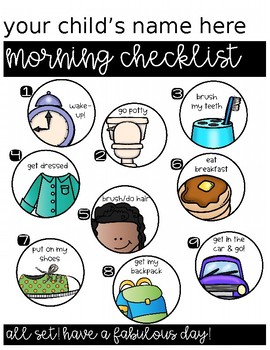 Getting Ready For School Checklist By Across The Hall Tpt