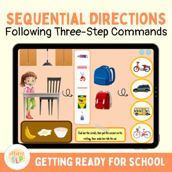 Preview of Following Sequential Directions (Three-Step Commands): Getting Ready for School