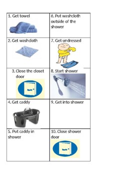 Preview of Getting Ready for Shower- Visual Schedule (Special Education, ASD, ABA)