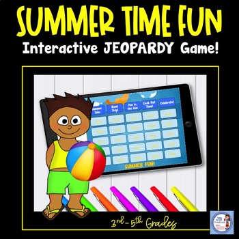 Preview of Getting Ready for Summer! Interactive Trivia Jeopardy Game (3rd-6th grades)