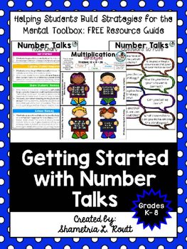 Preview of Getting Started with Math Number Talks Free E-Book