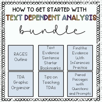 Preview of Getting Started with Text Dependent Analysis - TDA - Bundle