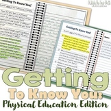 Getting To Know You - A Back to School Activity for Physic