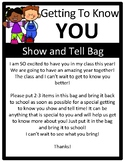 Getting To Know You Back To School Show and Tell Bag Tag C
