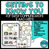 Getting To Know You Core Vocabulary for AAC & Early Communicators