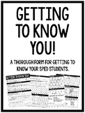 Getting To Know You {New Student Form for Special Education}