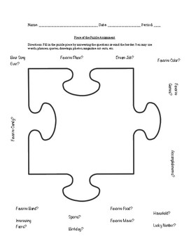 Get To Know You Puzzle Piece Activity
