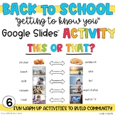Getting To Know You | This or That Activity | Google Slides