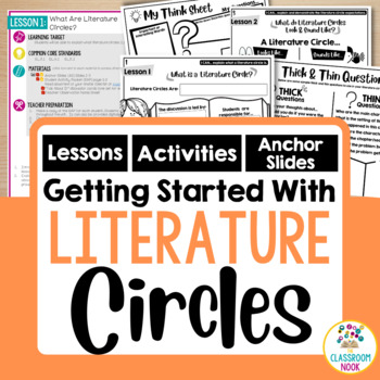 Preview of Setting Up Literature Circle Book Clubs (lessons, activities, roles, templates)