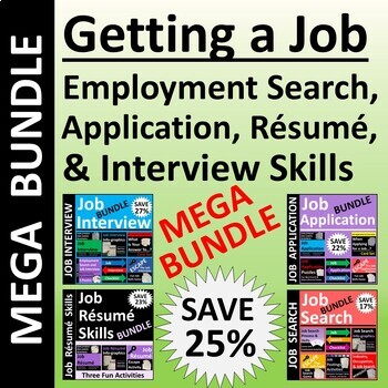Preview of Getting a Job Unit Lesson and Activities Megabundle SAVE 25%