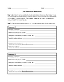 Getting a Job, References Brainstorm Worksheet & Script
