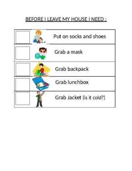 Preview of Getting ready for school checklist (editable)