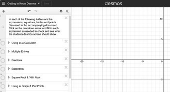 Preview of Getting to Know Desmos / Desmos Tips + 7th - 9th Grade Practice Questions