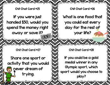 Getting To Know You Back To School Chit Chat Cards Freebie Tpt