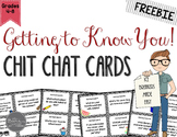 Getting to Know YOU!  Back to School Chit Chat Cards FREEBIE