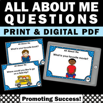 Preview of All About Me First Day of School Activities 2nd 3rd 4th Grade Special Education