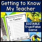 Getting to Know You Activities: EDITABLE True/False Game