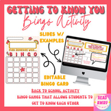 Getting to Know You Activity - Interactive BINGO - Back to