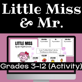 Preview of Getting to Know You Activity- Little Miss/Mr. BUNDLE (Eng/Span)