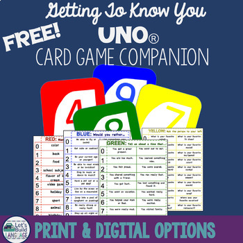 Preview of Getting to Know You Uno Game Companion