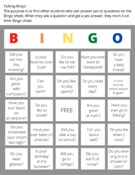 Preview of Getting to Know You BINGO