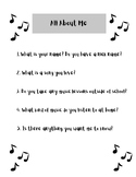 Getting to Know You-Beginning of Year Music Class Survey