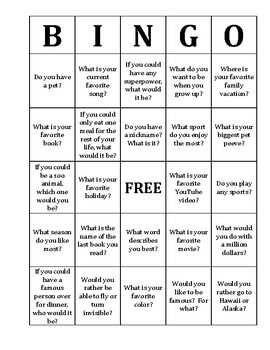 Getting to Know You-Bingo by Maggie Westerkamp | TPT