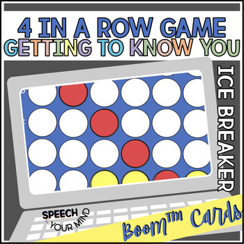 Preview of Getting to Know You Boom™ Cards 4 In a Row Game | Connect 4 Style All About Me