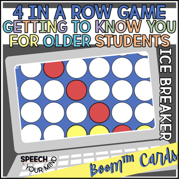 Preview of Getting to Know You Boom™ CardsOlder Students | Connect 4 Style Ice Breaker