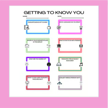 Preview of Getting to Know You Chart