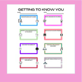 Getting to Know You Chart