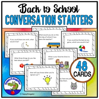 Chit Chat Conversation Starter Cards Back to School Get to Know You Ice ...