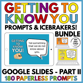Preview of Getting to Know You Conversation Icebreakers | Google Slides | 180 Prompts