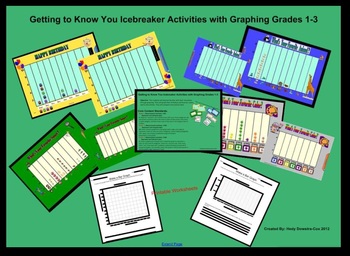 Preview of Getting to Know You Icebreaker Activities w/ graphing using smartboard Grade 1-3