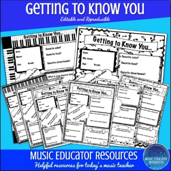 Preview of Getting to Know You | Music Edition | Editable and Reproducible