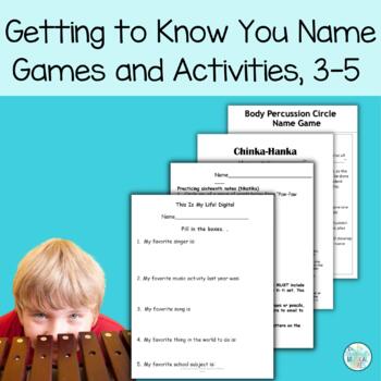 Preview of Music Name Games and Activities for Grades 3-5 for Back to School