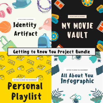 Preview of Getting to Know You Project Bundle - 4 options! Middle Secondary ELA English