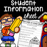 Getting to Know You Student Information Page (Toddler, Pre