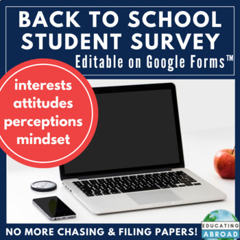 Preview of Getting to Know You Student Survey | All About Me Google Forms™