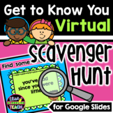 Getting to Know You Virtual Scavenger Hunt | Back to School Remote Learning