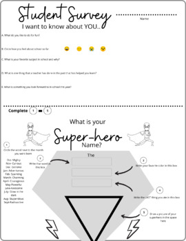 Preview of Getting to Know You/Your Superhero Name!
