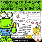 Getting to Know You and Goal Setting Activities