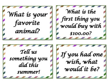 Getting to Know You cards by Andrea's Academic Aspirations | TpT