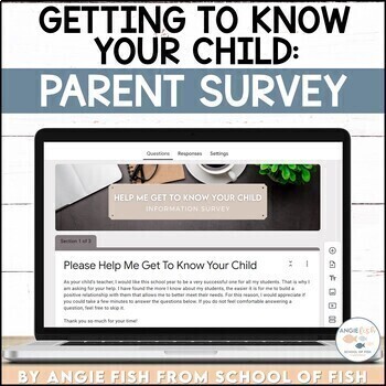 Preview of Getting to Know Your Child Parent Questionnaire | Student Information Form