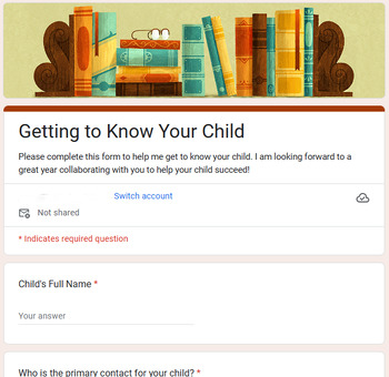 Preview of Getting to Know Your Child (Parent Survey)
