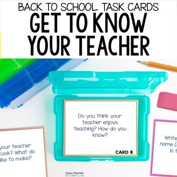 Preview of Getting to Know Your Teacher Task Cards - Back to School All About Your Teacher