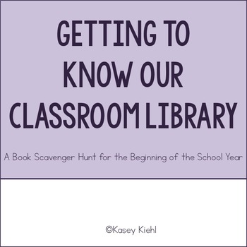Preview of Freebie: Getting to Know our Classroom Library