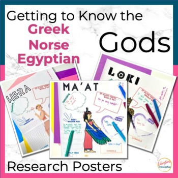 Preview of Greek, Norse, and Egyptian Mythology Research Project Posters Bundle