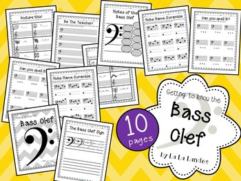 Preview of Bass Clef Worksheets Bundle
