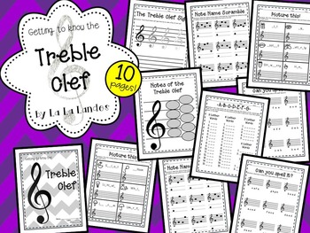 Treble Clef Worksheets Bundle by La La Landes | Teachers Pay Teachers